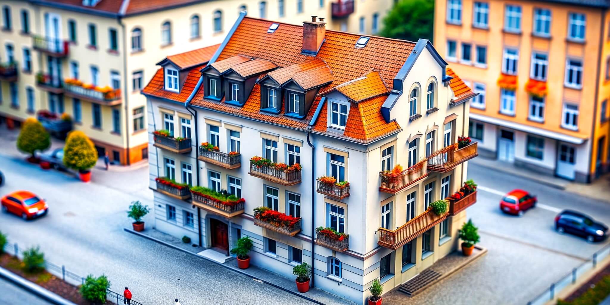 Miniaturowa kamienica - obraz wygenerowany przez narzędzia generatywne AI